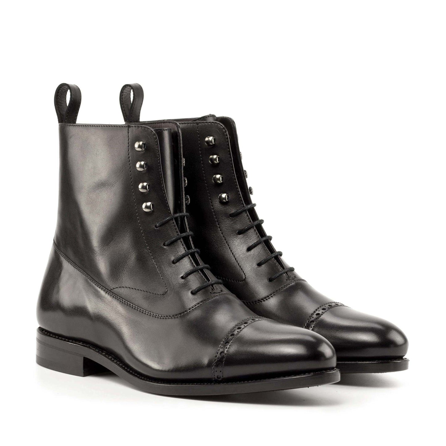 Balmoral Boots in Black Box Calf
