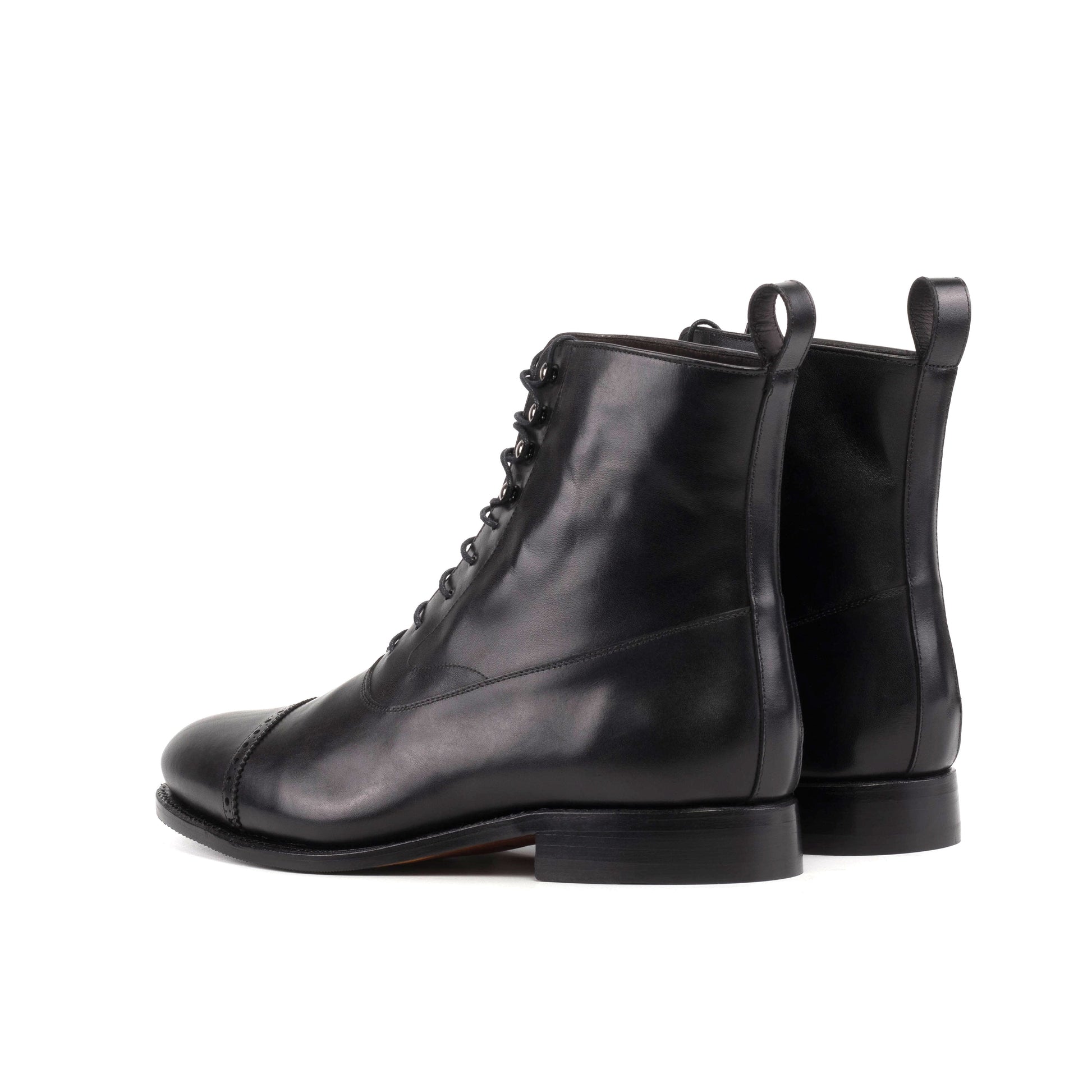 Balmoral Boot in Black Box Calf - Zatorres | Free Shipping on orders over $200