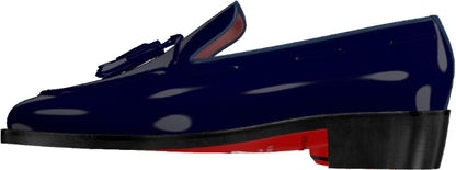 Blue Patent Tassel Loafer