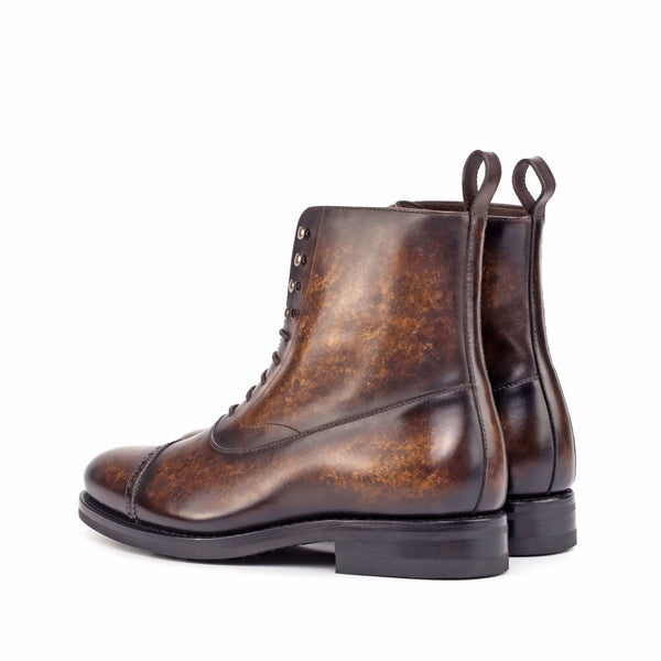 Balmoral Boot in Brown Marble Patina Box Calf - Zatorres | Free Shipping on orders over $300