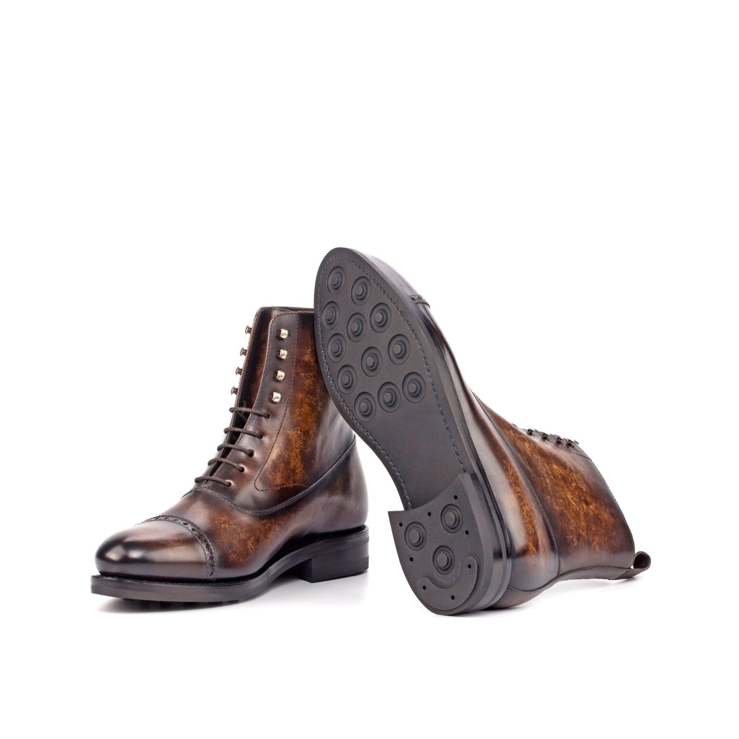 Balmoral Boot in Brown Marble Patina Box Calf - Zatorres | Free Shipping on orders over $300