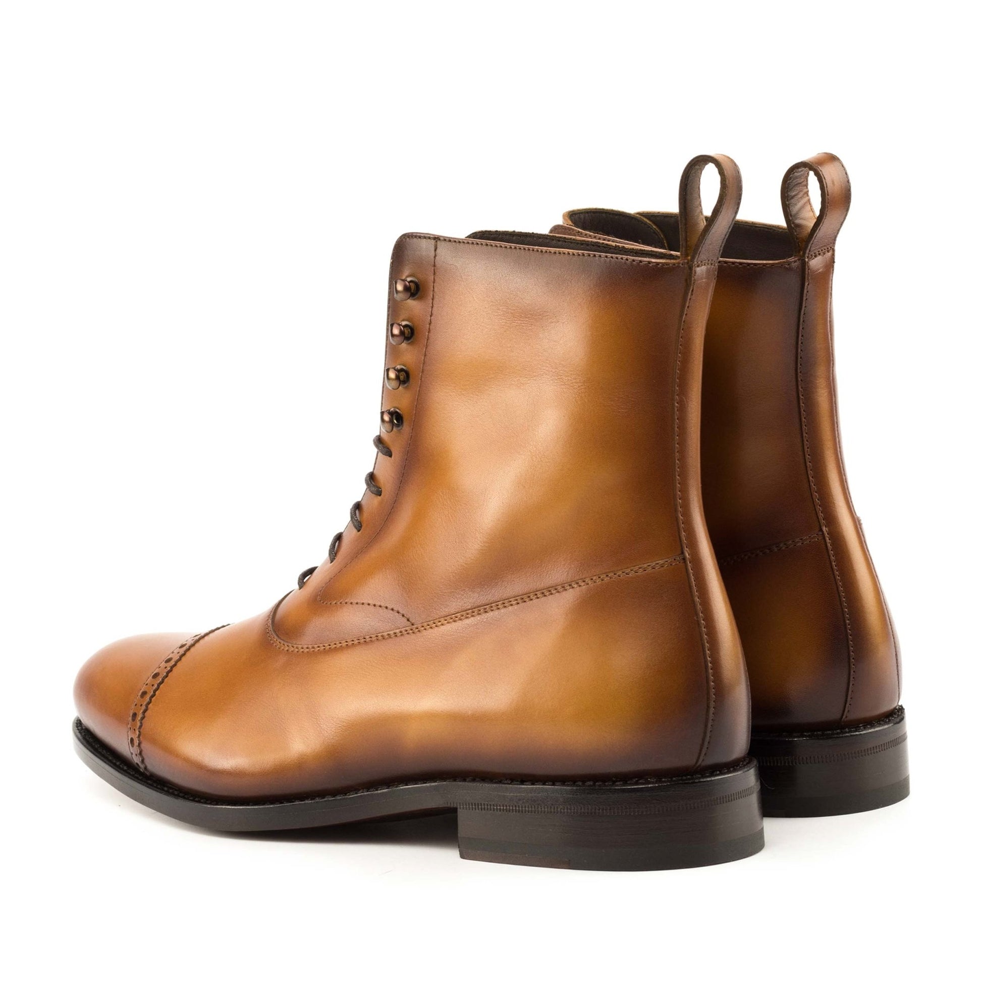 Balmoral Boot in Burnished Cognac Box Calf - Zatorres | Free Shipping on orders over $200