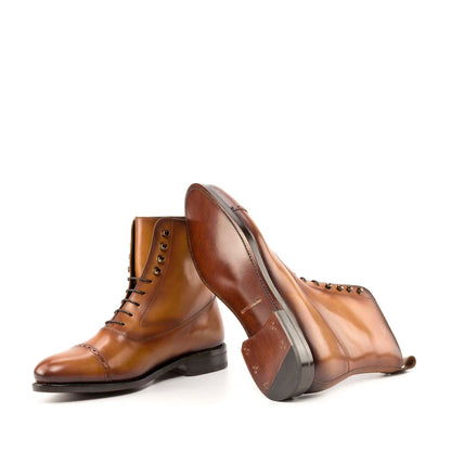 Balmoral Boot in Burnished Cognac Box Calf - Zatorres | Free Shipping on orders over $200