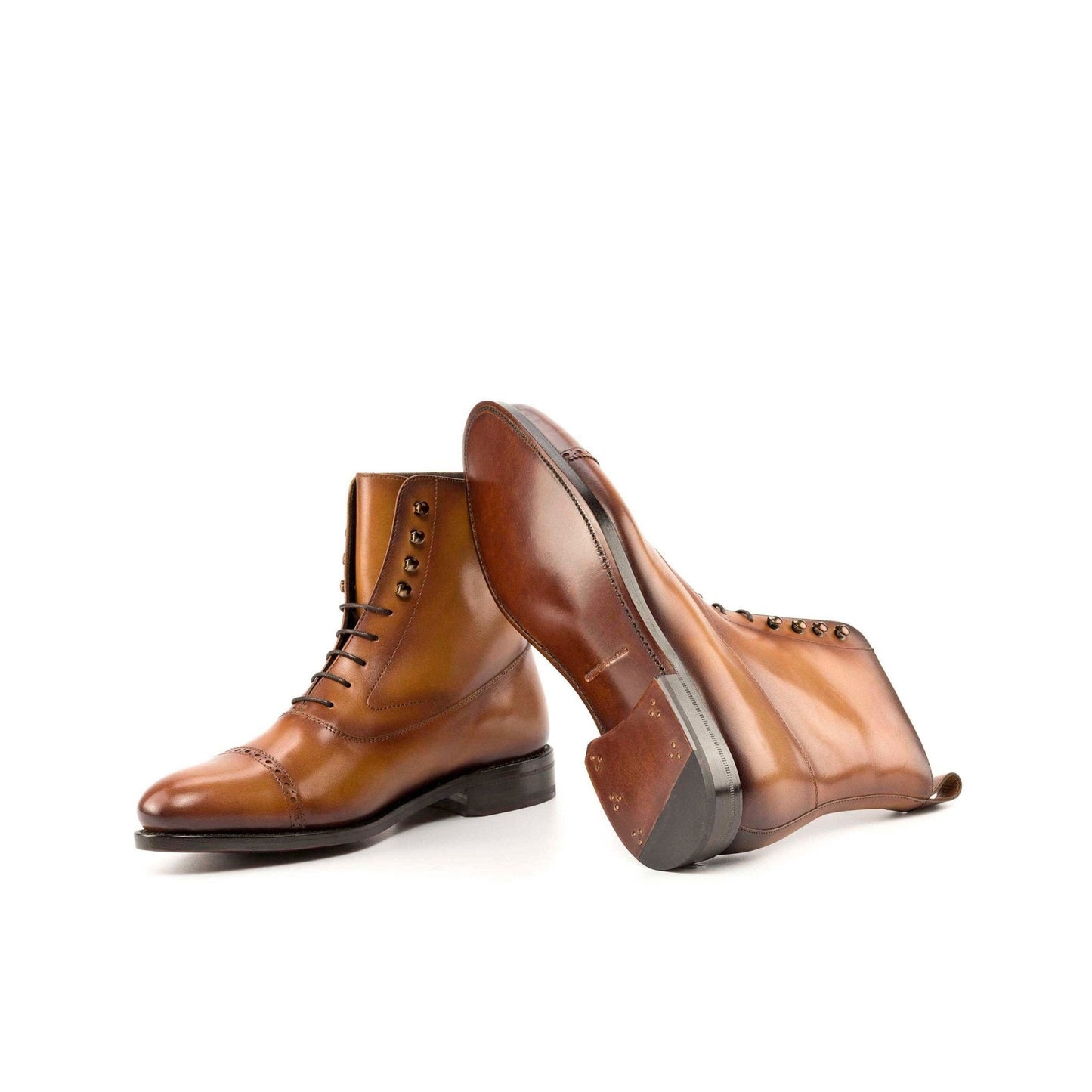Balmoral Boot in Burnished Cognac Box Calf - Zatorres | Free Shipping on orders over $200