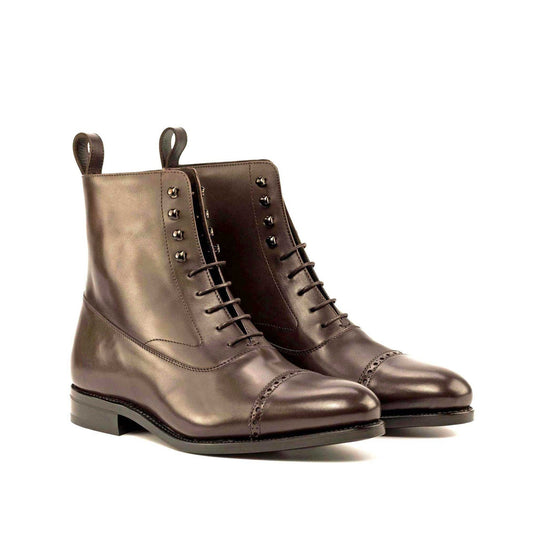 Balmoral Boot in Dark Brown Box Calf - Zatorres | Free Shipping on orders over $200