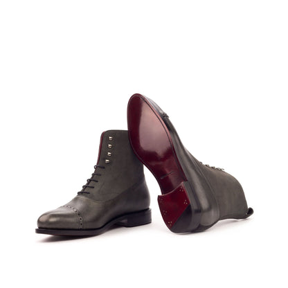 Balmoral Boot in Grey Suede and Gray Box Calf - Zatorres | Free Shipping on orders over $300