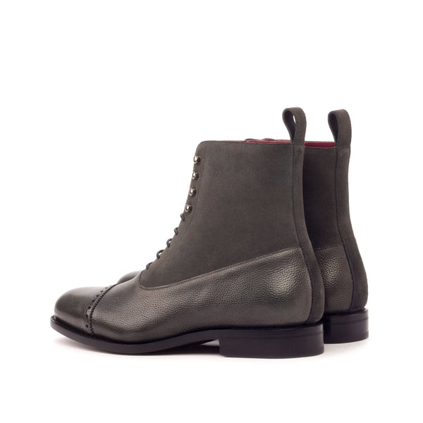 Balmoral Boot in Grey Suede and Gray Box Calf - Zatorres | Free Shipping on orders over $300