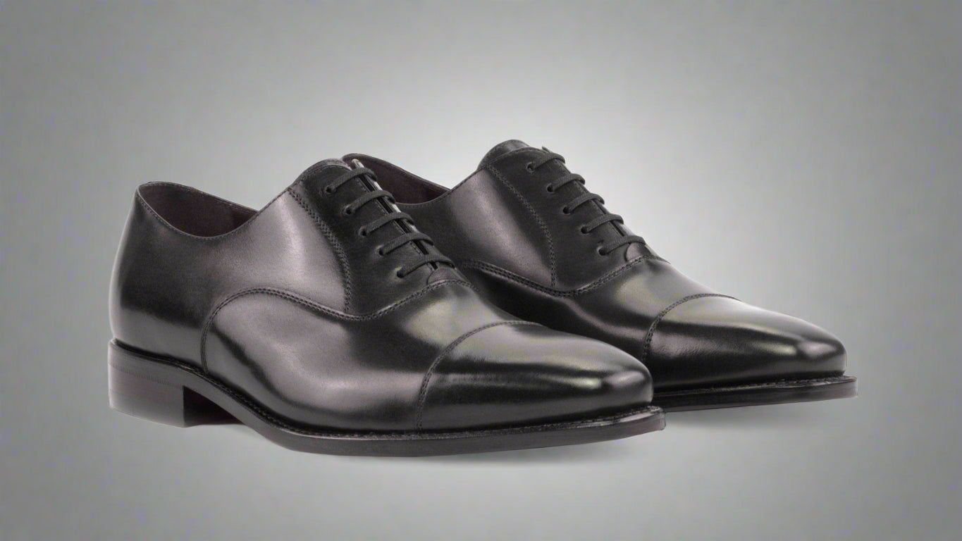 Cap Toe Oxford in Black Box Calf - Zatorres | Free Shipping on orders over $200