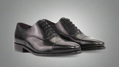 Cap Toe Oxford in Black Box Calf - Zatorres | Free Shipping on orders over $200