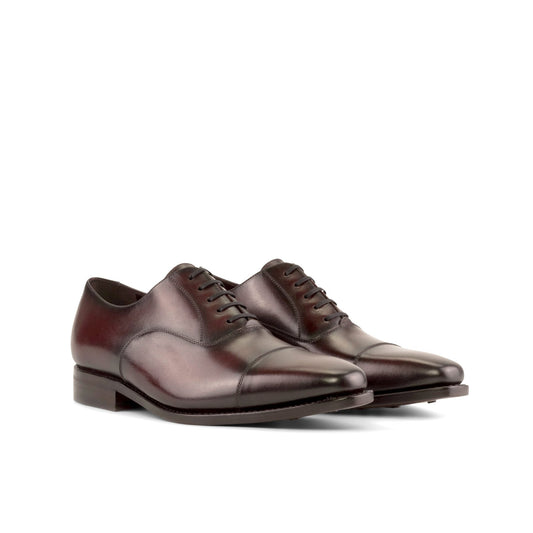 Cap Toe Oxford in Burgundy Box Calf - Zatorres | Free Shipping on orders over $200