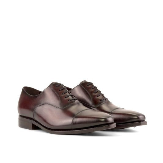 Cap Toe Oxford in Burgundy Box Calf - Zatorres | Free Shipping on orders over $200