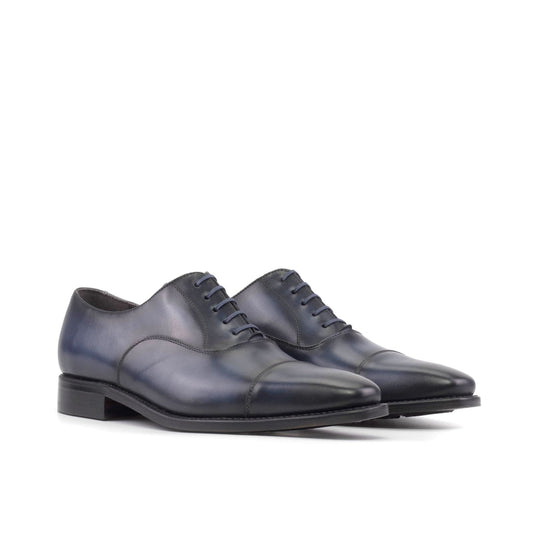 Cap Toe Oxford in Burnished Navy Box Calf - Zatorres | Free Shipping on orders over $200
