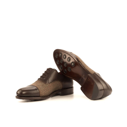 Cap Toe Oxford in Tweed and Dark Brown Calf - Zatorres | Free Shipping on orders over $300