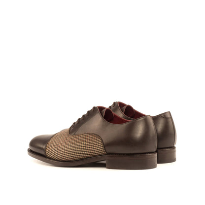Cap Toe Oxford in Tweed and Dark Brown Calf - Zatorres | Free Shipping on orders over $300