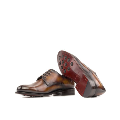 Derby in Fire Museum Patina Box Calf showing dark red leather sole
