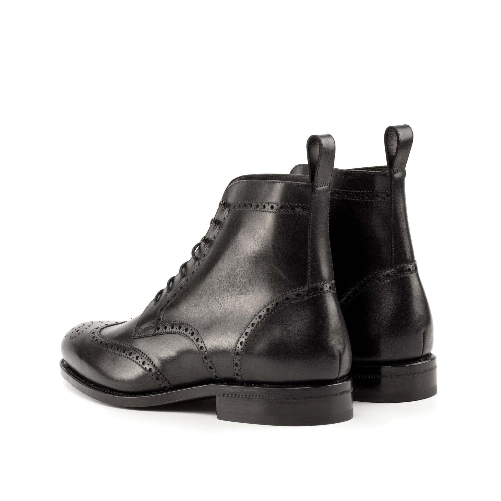 Full Brogue Boot in Black Box Calf - Zatorres | Free Shipping on orders over $200