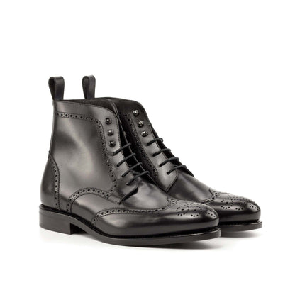 Full Brogue Boot in Black Box Calf - Zatorres | Free Shipping on orders over $200