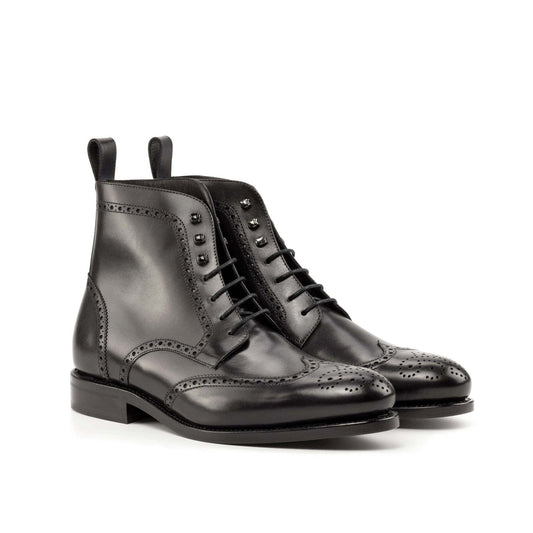 Full Brogue Boot in Black Box Calf - Zatorres | Free Shipping on orders over $200