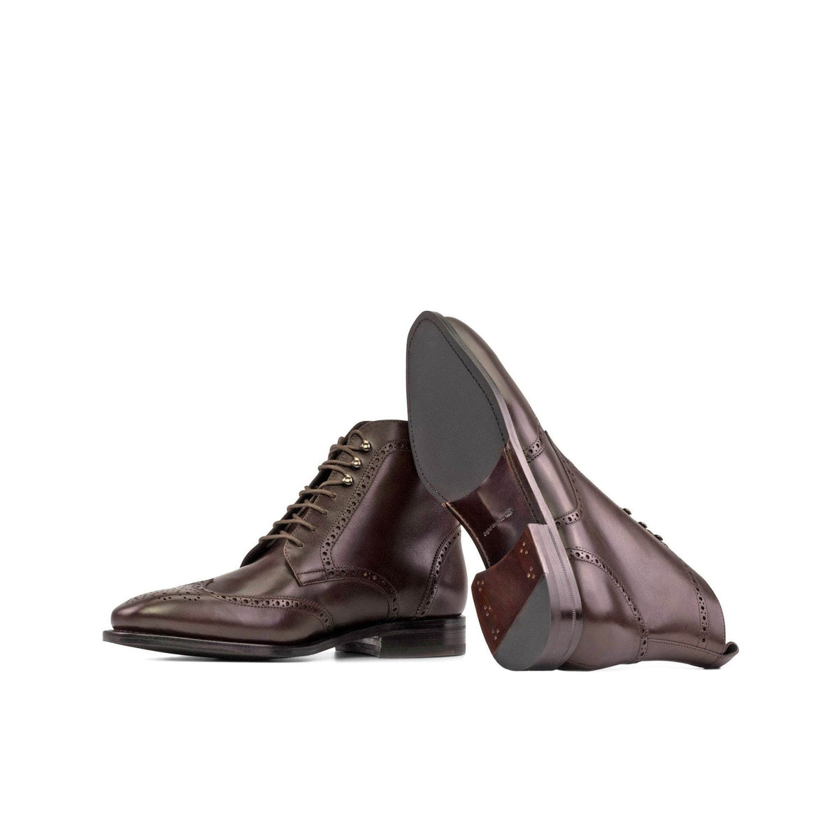 Full Brogue Boot in Burgundy Box Calf - Zatorres | Free Shipping on orders over $300