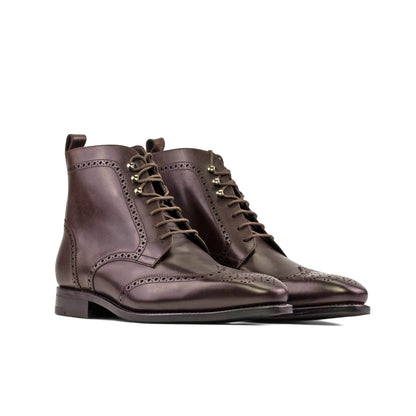 Full Brogue Boot in Burgundy Box Calf - Zatorres | Free Shipping on orders over $300