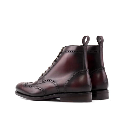 Full Brogue Boot in Burgundy Box Calf - Zatorres | Free Shipping on orders over $300