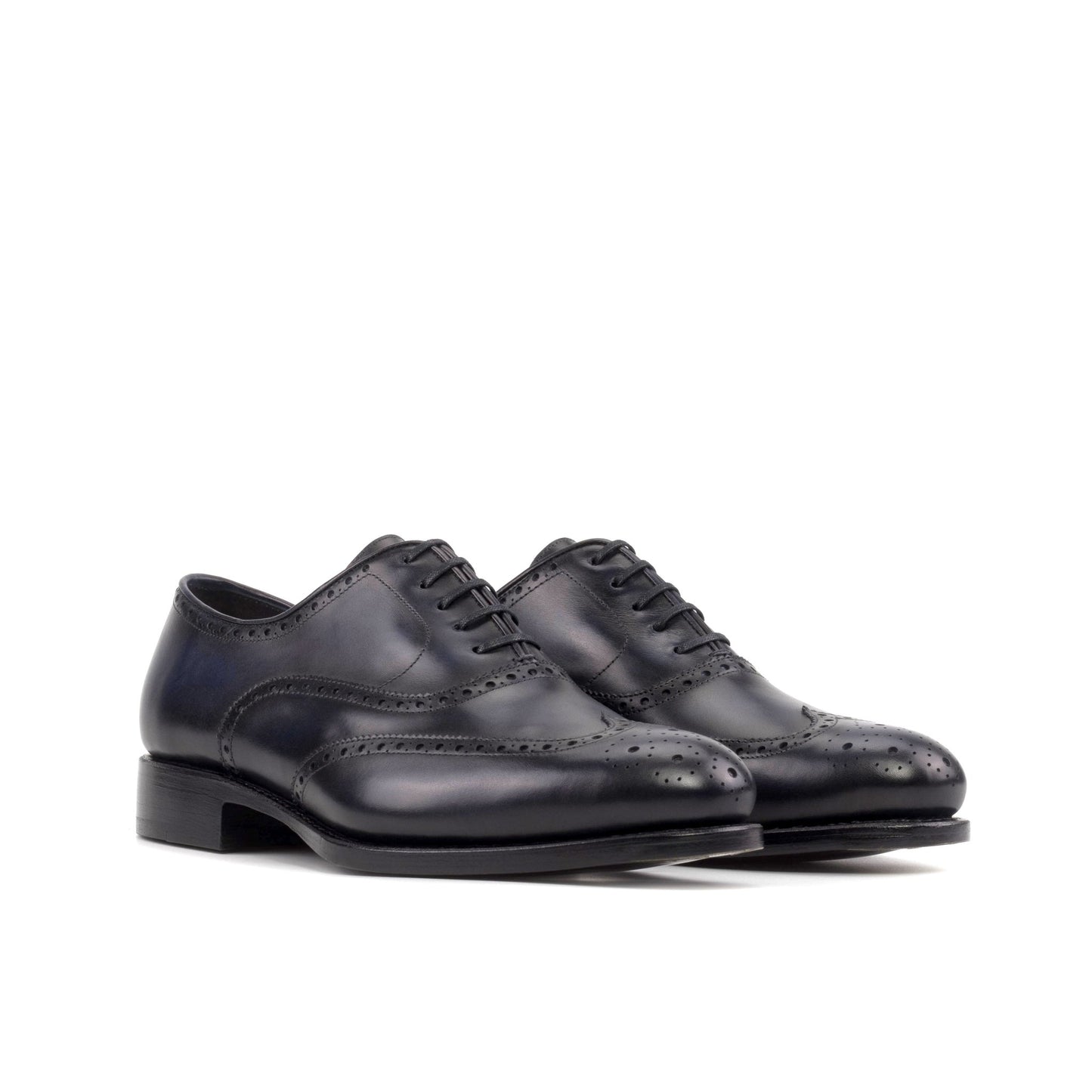 Full Brogue Oxford in Navy Box Calf - Zatorres | Free Shipping on orders over $200