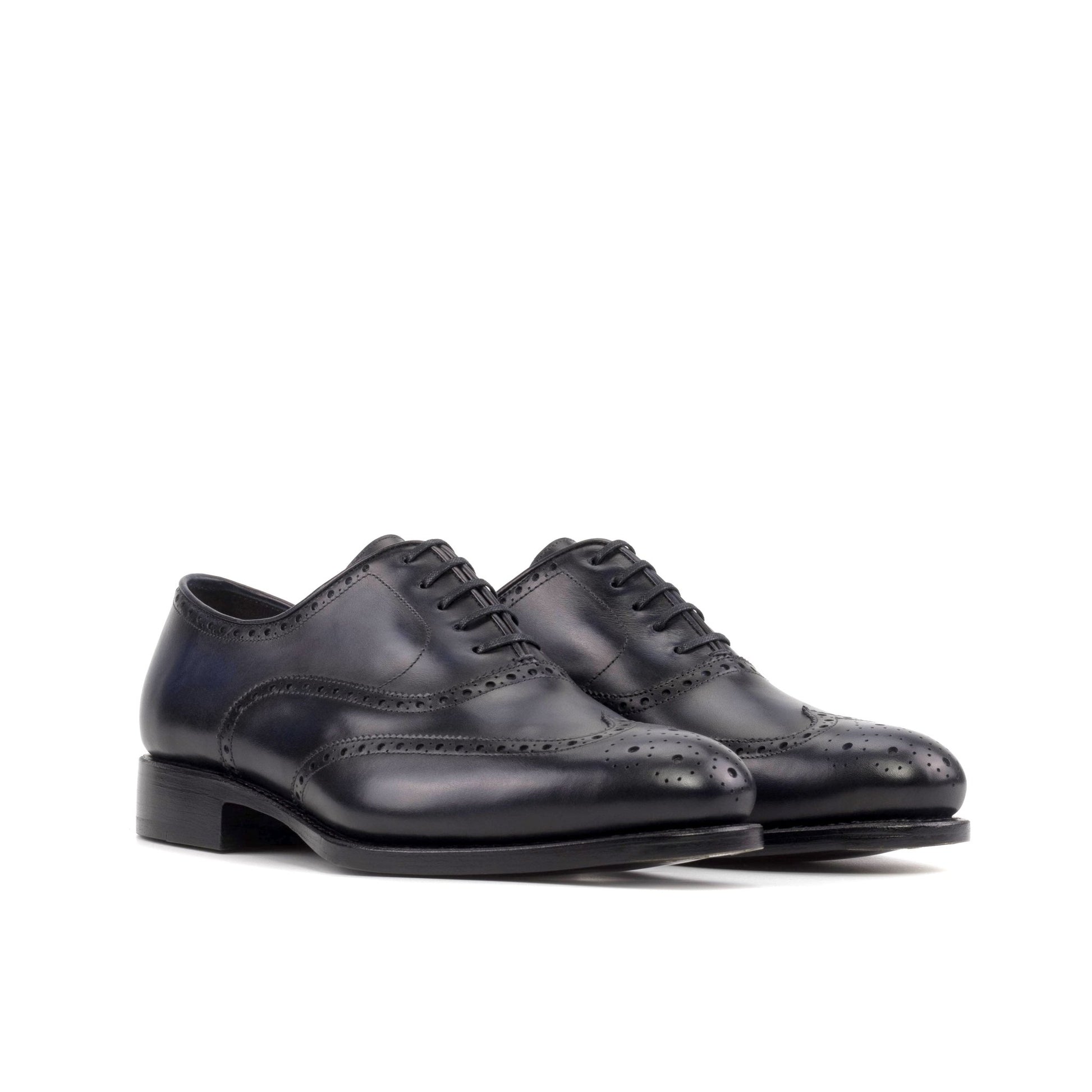 Full Brogue Oxford in Navy Box Calf - Zatorres | Free Shipping on orders over $200