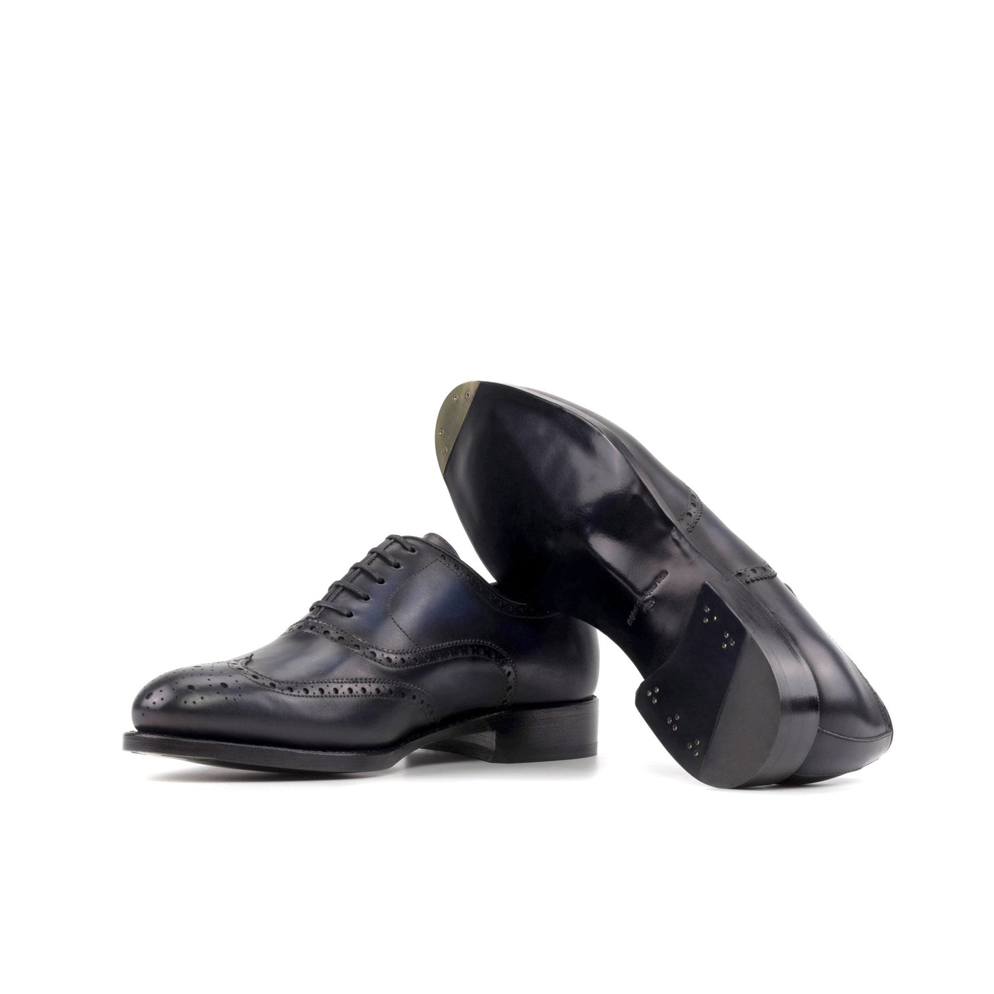 Full Brogue Oxford in Navy Box Calf - Zatorres | Free Shipping on orders over $200