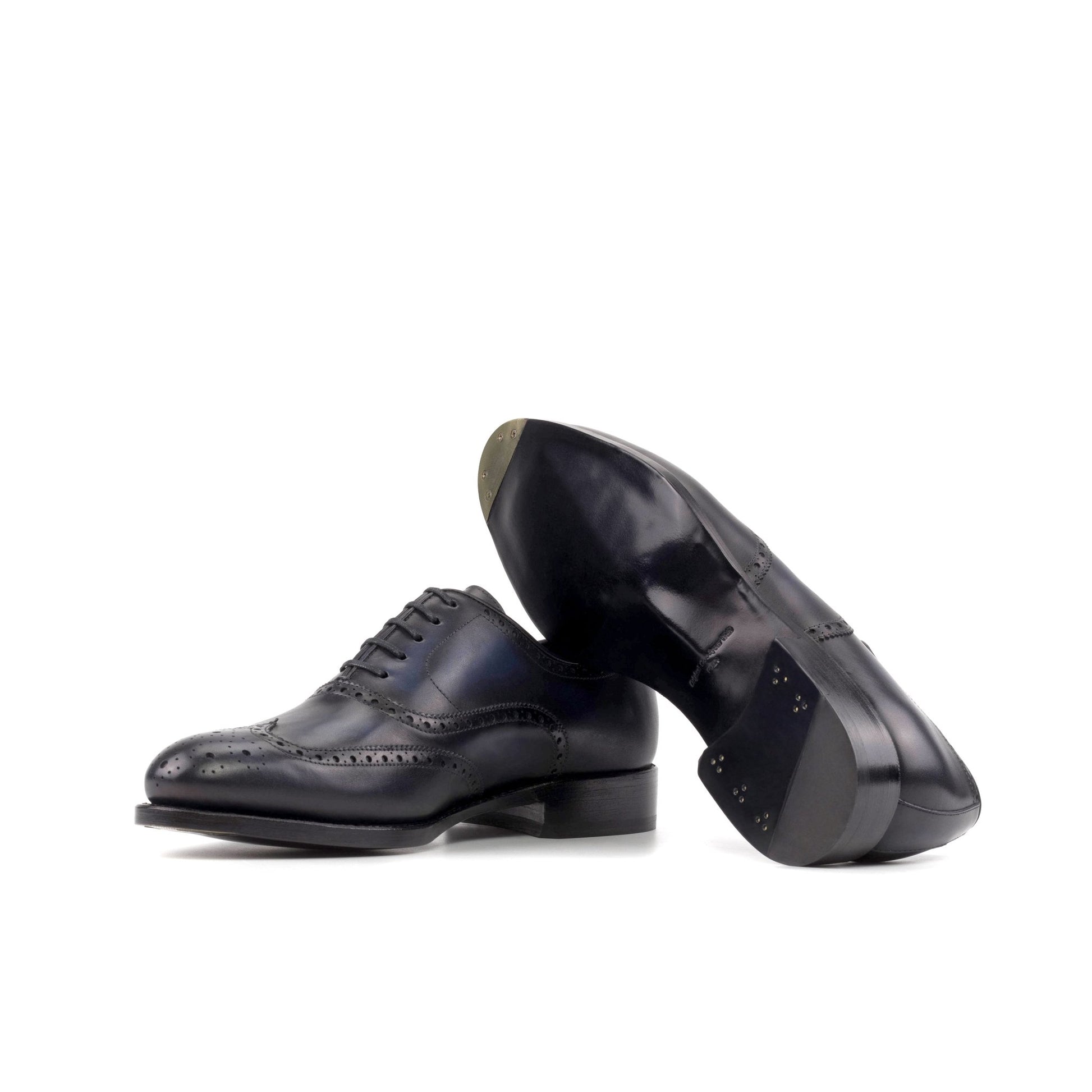 Full Brogue Oxford in Navy Box Calf - Zatorres | Free Shipping on orders over $200