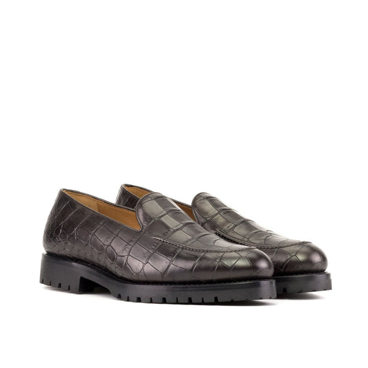Loafer in Dark Brown Croco - Zatorres | Free Shipping on orders over $200