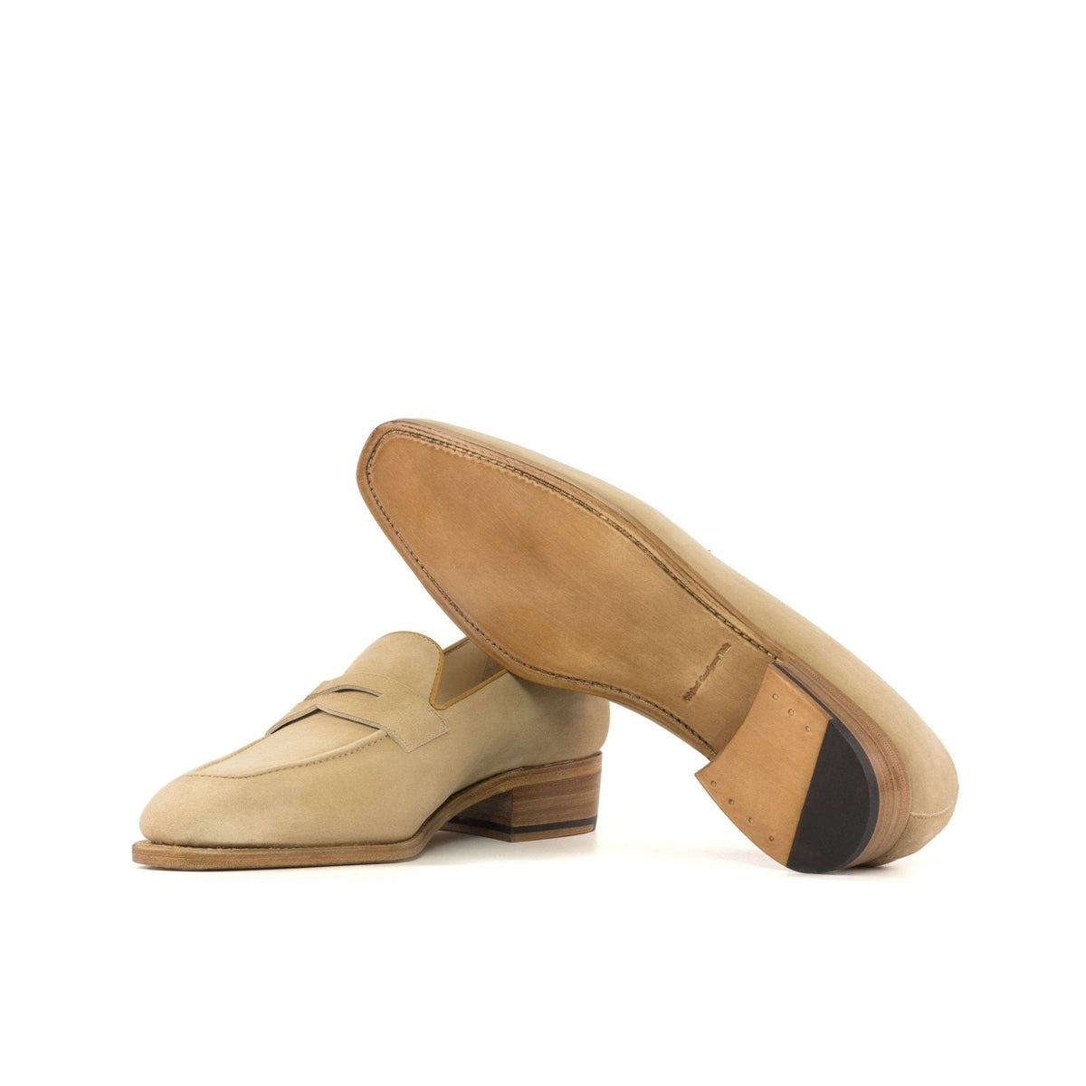 Penny Loafer in Camel Kid Suede - Zatorres | Free Shipping on orders over $300
