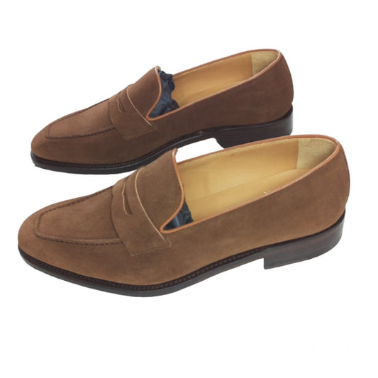 Penny Loafer in Medium Brown Suede - Zatorres | Free Shipping on orders over $200