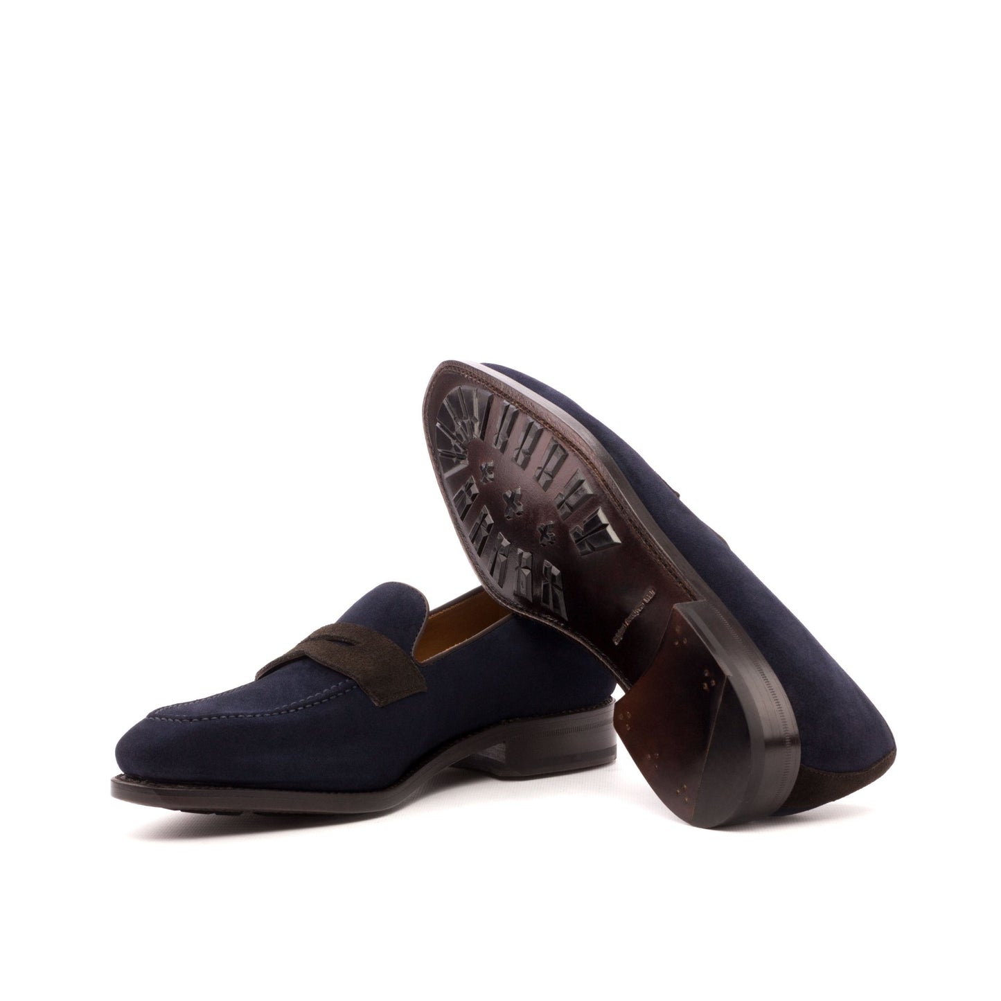 Penny Loafer in Navy and Brown Suede - Zatorres | Free Shipping on orders over $200