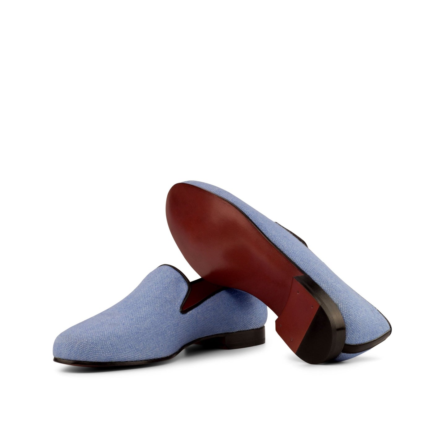 Santiago Slipper in Blue Linen - Zatorres | Free Shipping on orders over $200