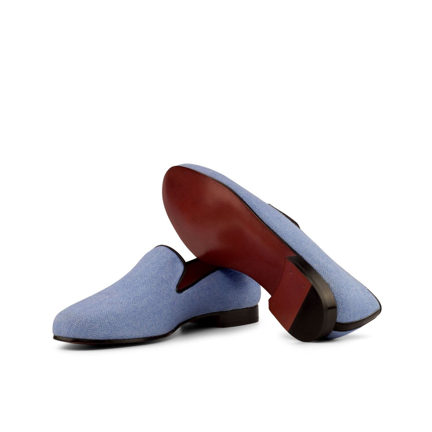 Santiago Slipper in Blue Linen - Zatorres | Free Shipping on orders over $200