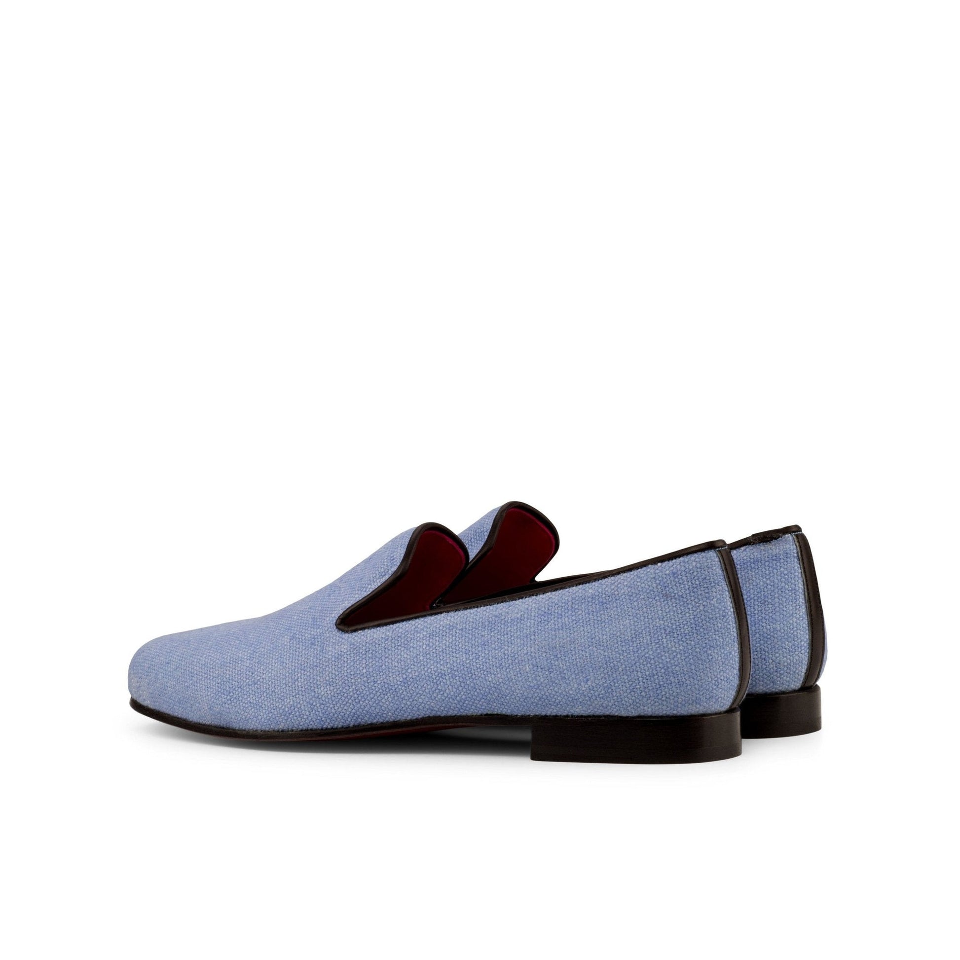 Santiago Slipper in Blue Linen - Zatorres | Free Shipping on orders over $200