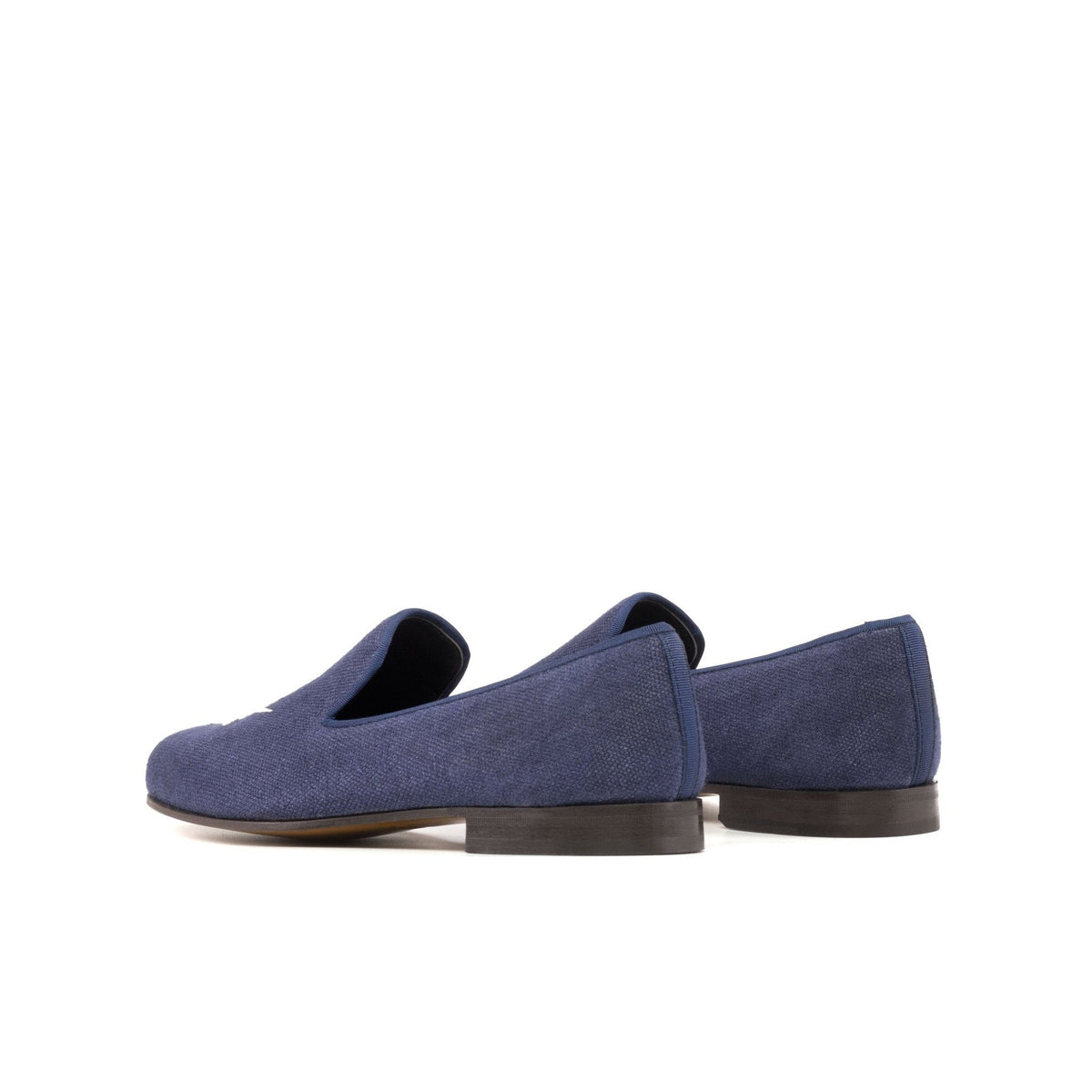 Santiago Slipper in Navy Linen - Zatorres | Free Shipping on orders over $300