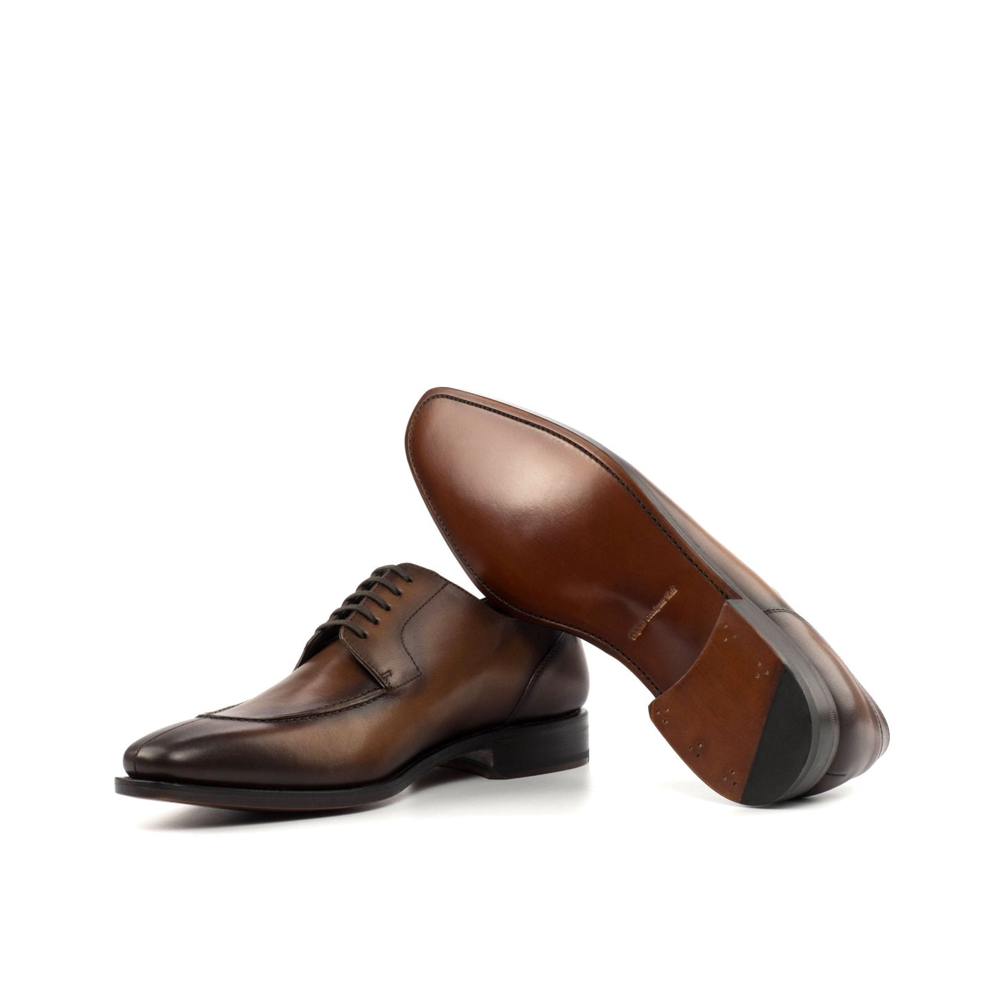 Split Toe Derby in Burnished Hickory Brown Box Calf - Zatorres | Free Shipping on orders over $200