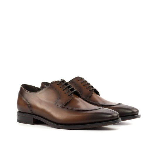 Split Toe Derby in Burnished Hickory Brown Box Calf - Zatorres | Free Shipping on orders over $200
