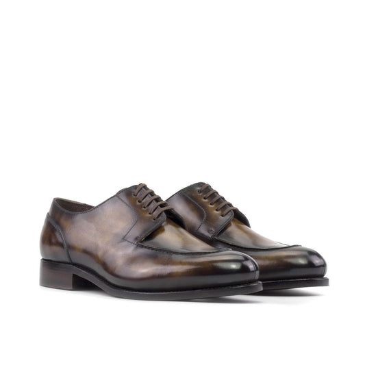 Split Toe Derby in Tobacco Museum Patina Box Calf - Zatorres | Free Shipping on orders over $200