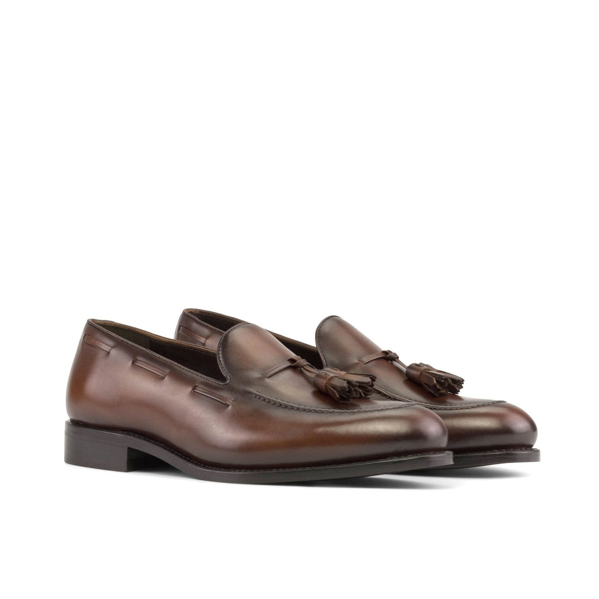 Tassel Loafer in Medium Brown Burnished Box Calf - Zatorres | Free Shipping on orders over $300
