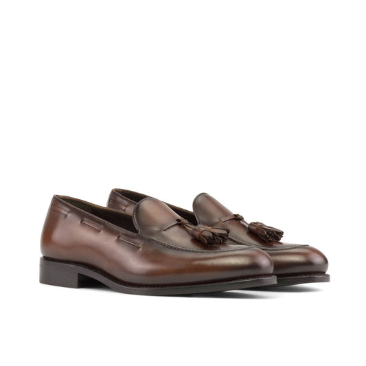 Tassel Loafer in Medium Brown Burnished Box Calf - Zatorres | Free Shipping on orders over $200