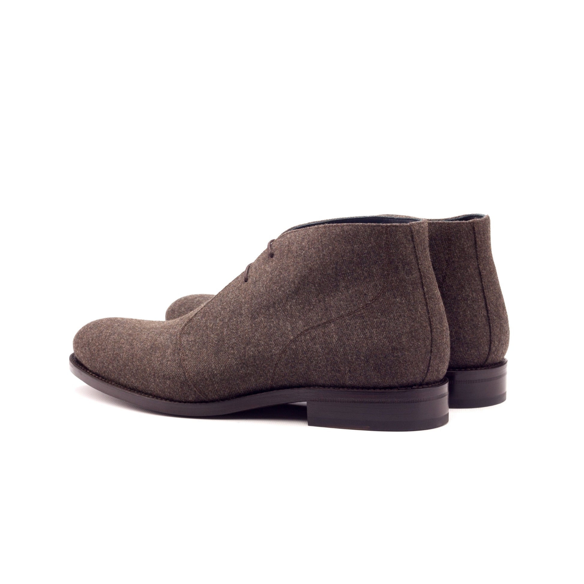 Chukka Boot in Brown Flannel, rear three-quarter view