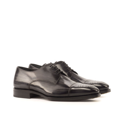 Derby in Grey Patina Box Calf, front three-quarter view