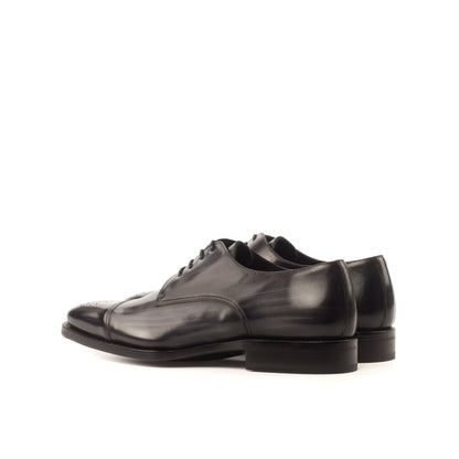 Derby in Grey Patina Box Calf, rear three-quarter view