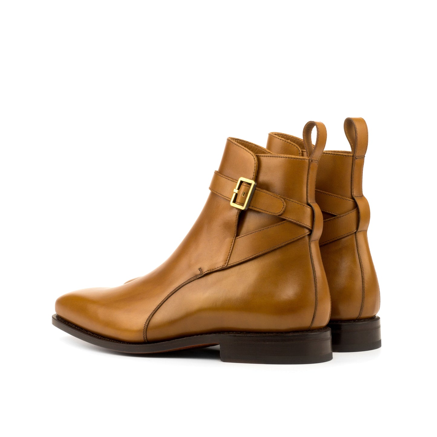 Jodhpur Boot in Cognac Box Calf, rear three-quarter view
