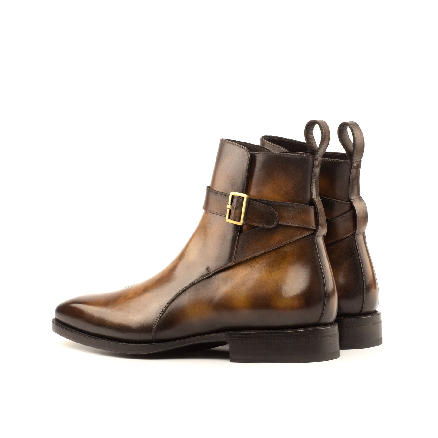 Jodhpur Boot in Tobacco Museum Patina Box Calf, rear three-quarter view