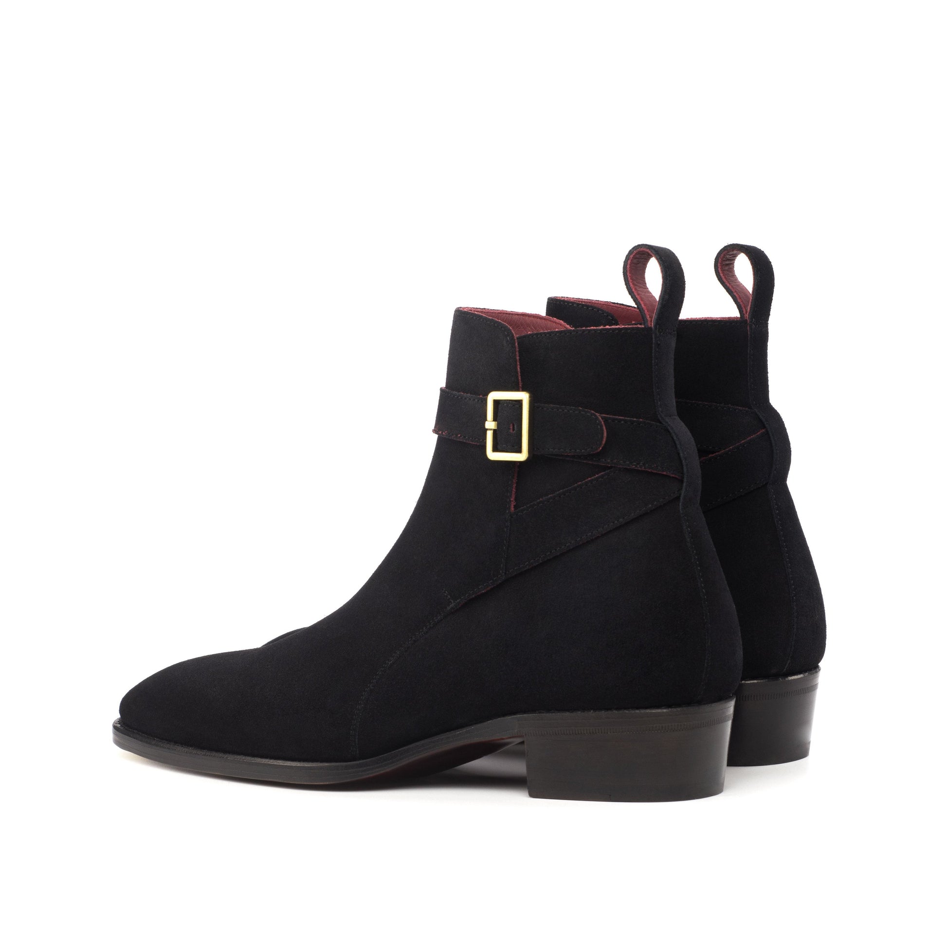 Jodhpur Boot in Black Lux Suede, rear three-quarter view