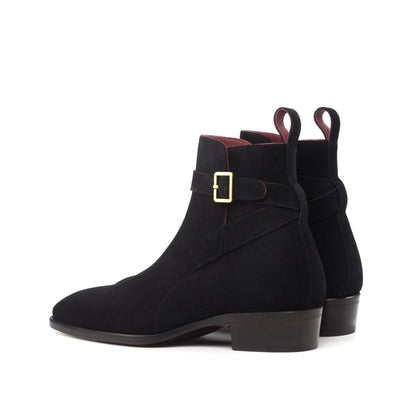 Jodhpur Boot in Black Lux Suede, rear three-quarter view