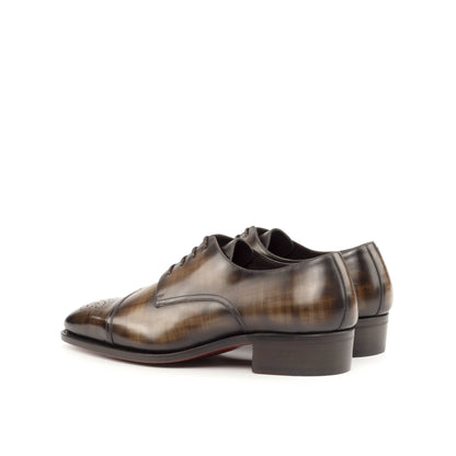 Derby in Brown Patina Box Calf, rear three-quarter view